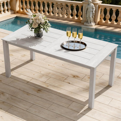Outdoor Plastic Patio Table All Weather Outdoor Dining Table