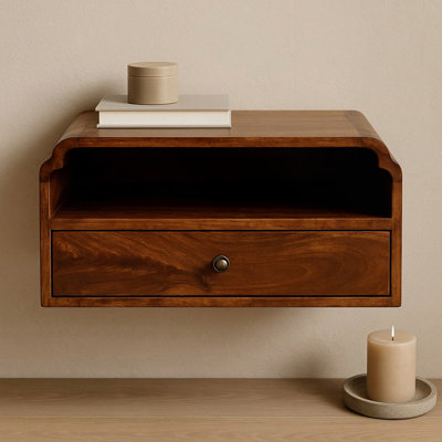 Furniture Solid Wood Wall-Mounted Chestnut Bedside