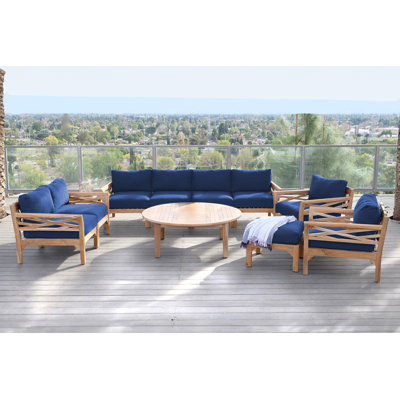 Ensemble de conversation d'extérieur 8 personnes avec coussins Monterey Teak