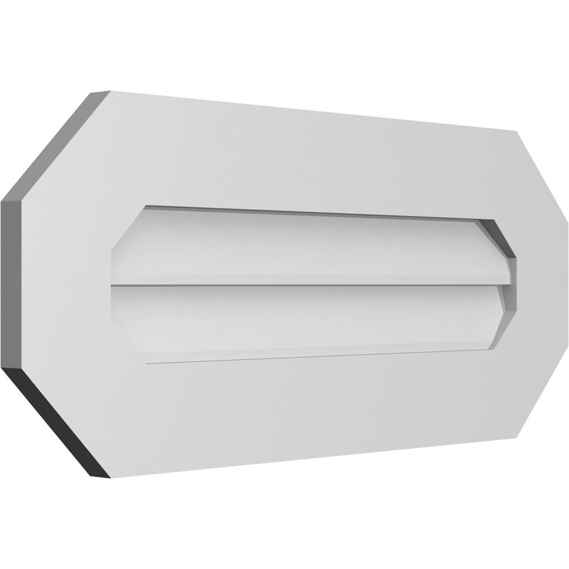 Évent horizontal gondole allongé en surface octogonal Signature, H 12 po x l 28 po x P 1 po