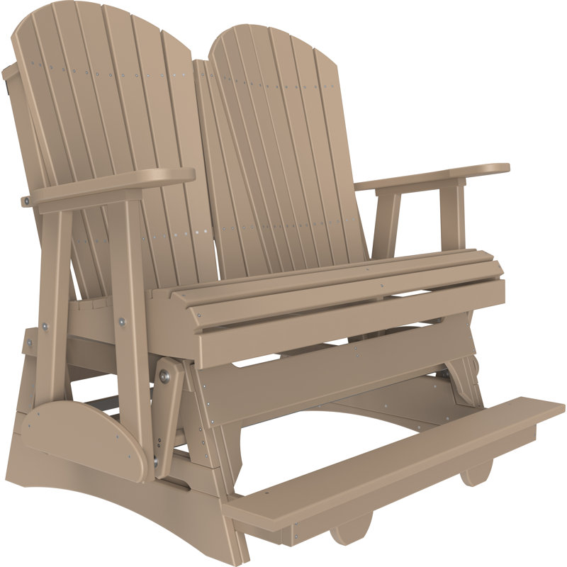 Banc d'extérieur coulissant en polywood, Brun
