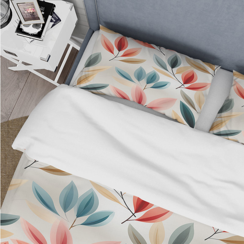 Modern Elegance - Ensemble de housse de couette floral - Polyester en microfibre