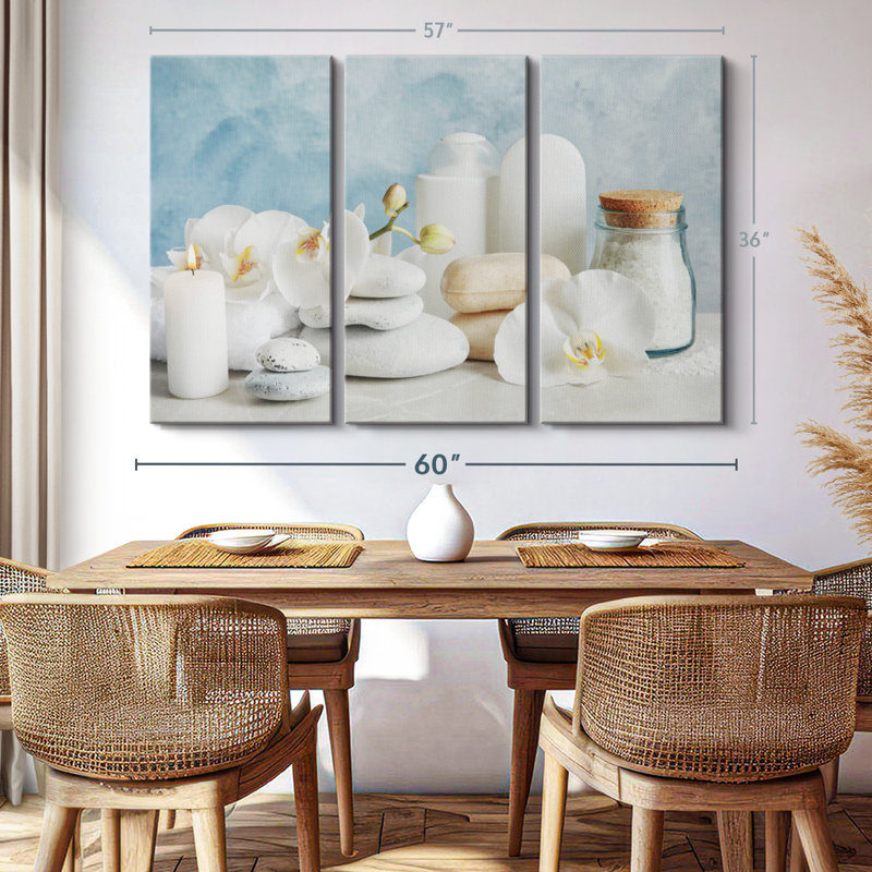 " White Spa Essentials " 3 - Pieces, 36" H x 57" W x 1.25" D