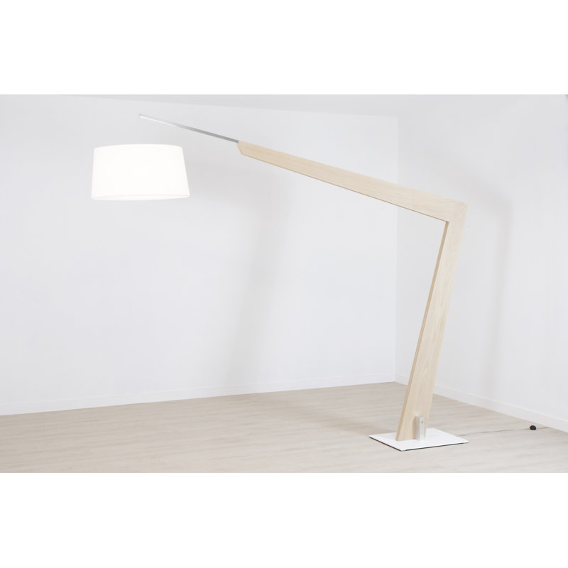 Valeo Task Floor Lamp, White Washed Oak