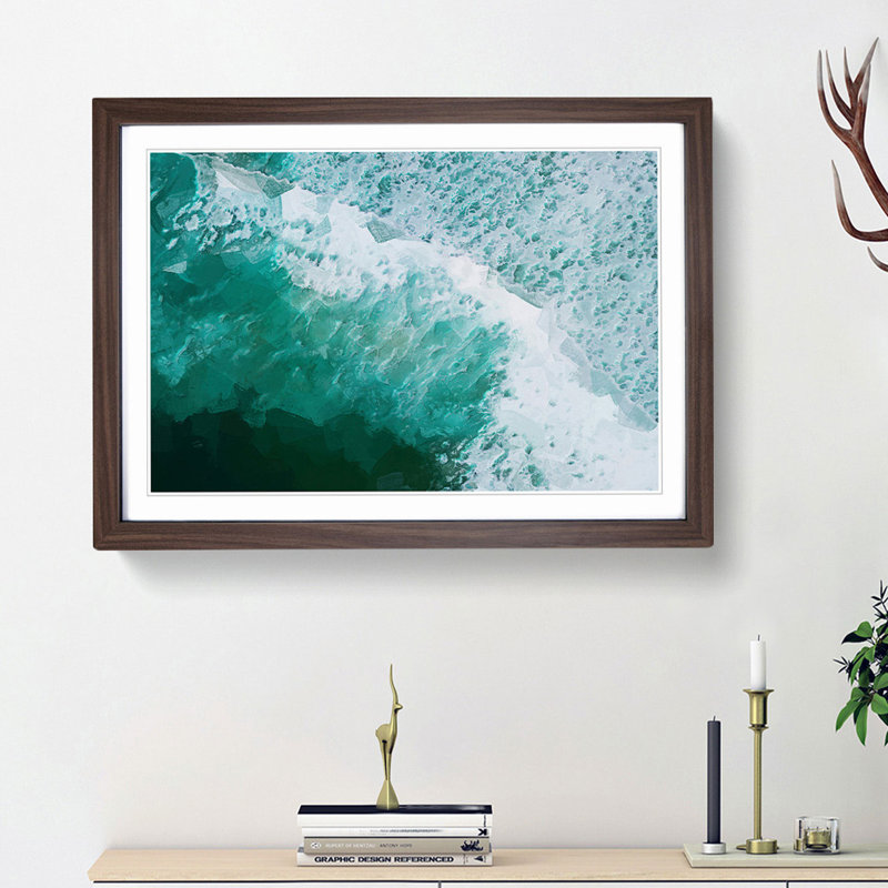Patterns of the Ocean in Brazil - Picture Frame Graphic Art Print, Walnut Framed, 62cm H x 87cm W x 2cm D
