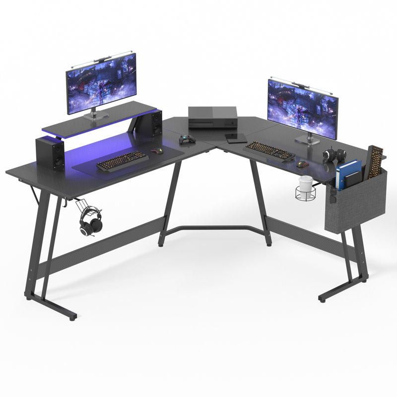 Spiro 160cm W LED Light Desk, Black