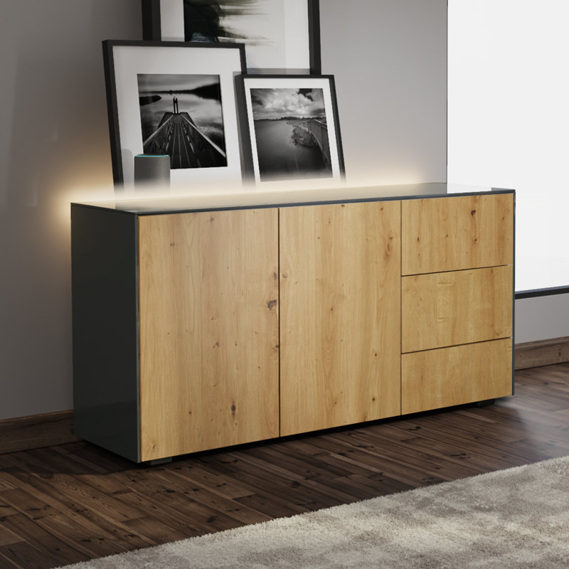 INTEL Sideboard, Grey/Oak
