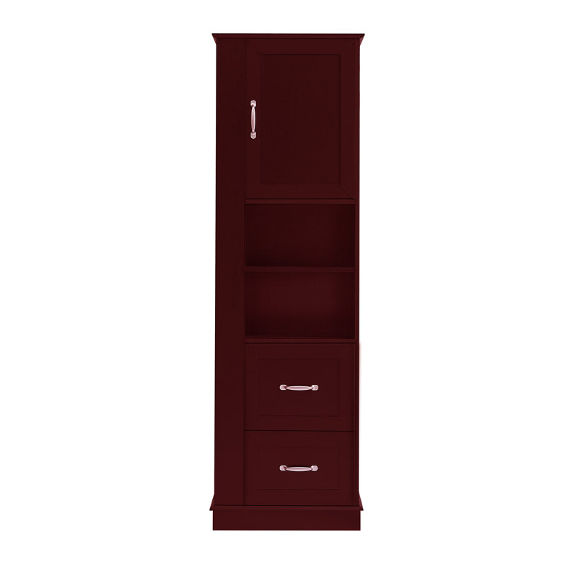 Armoire de rangement avec tiroirs et tablettes ouvertes Chanson, Brun