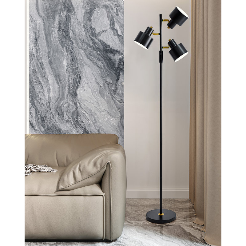 66.25" Modern Industrial Tree-shaped Floor Lamp.suitable For Living Room,bedroom And Office, Black