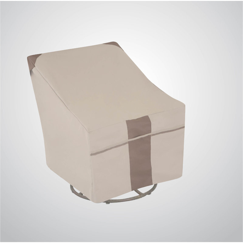 Beige Heavy-Duty Weather-Resistant Patio Swivel Lounge Chair Cover Set