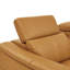 Canapé d'angle modulaire avec revêtement en similicuir, fauteuil inclinable, réglable et console de rangement - 5 places, similicuir au gingembre, inclinaison électrique personnalisable.