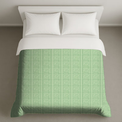 Green Greek Key Pattern Duvet Covers