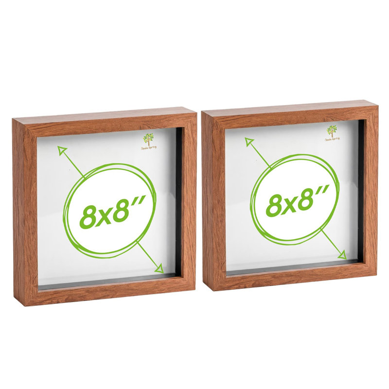 Nicola Spring - 3D Box Photo Frames, 22.5cm H x 22.5cm W x 3.5cm D, Brown