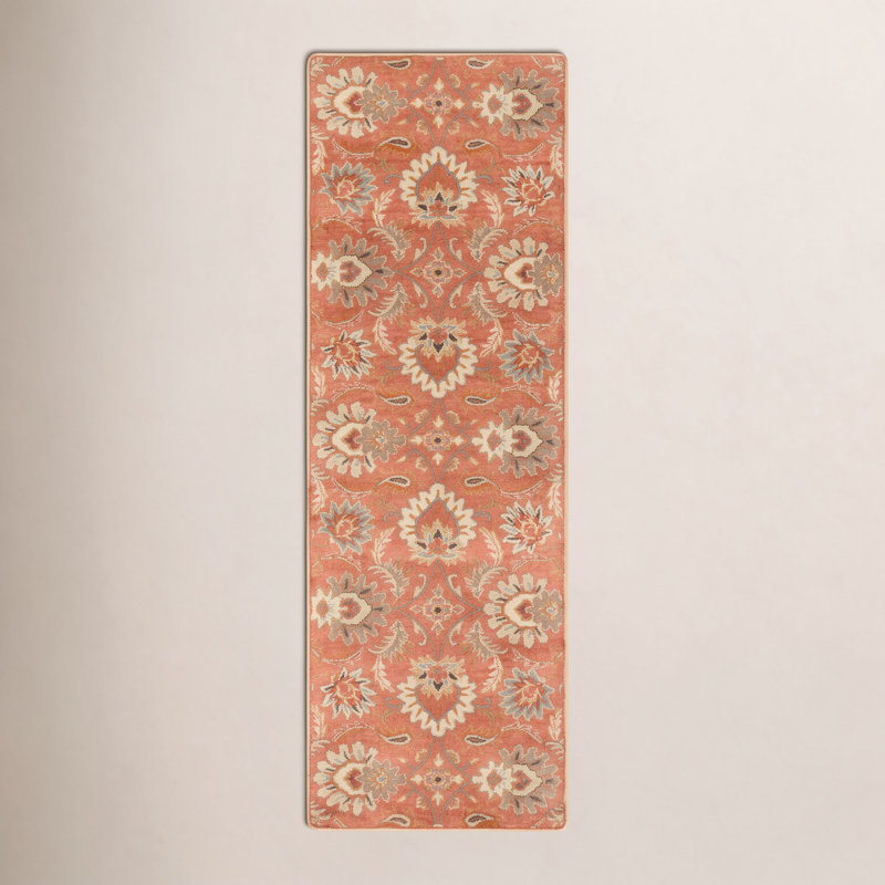 Tapis oriental en laine touffeté à la main Aaron, Tapis de couloir 2 pi 6 po x 8 pi