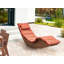 Deakin Long Acacia Single Chaise with Cushions-431637485