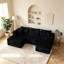 Canapé Boneless de 92,4 po, canapé modulaire Cloud, canapé en velours côtelé pour salon, canapé modulaire en U avec méridienne, sans assemblage-693831041-693831068