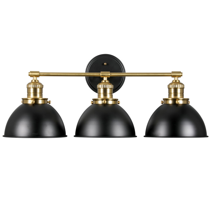 Sumler 3 - Light Dimmable Vanity Light, Matte Black/Gold