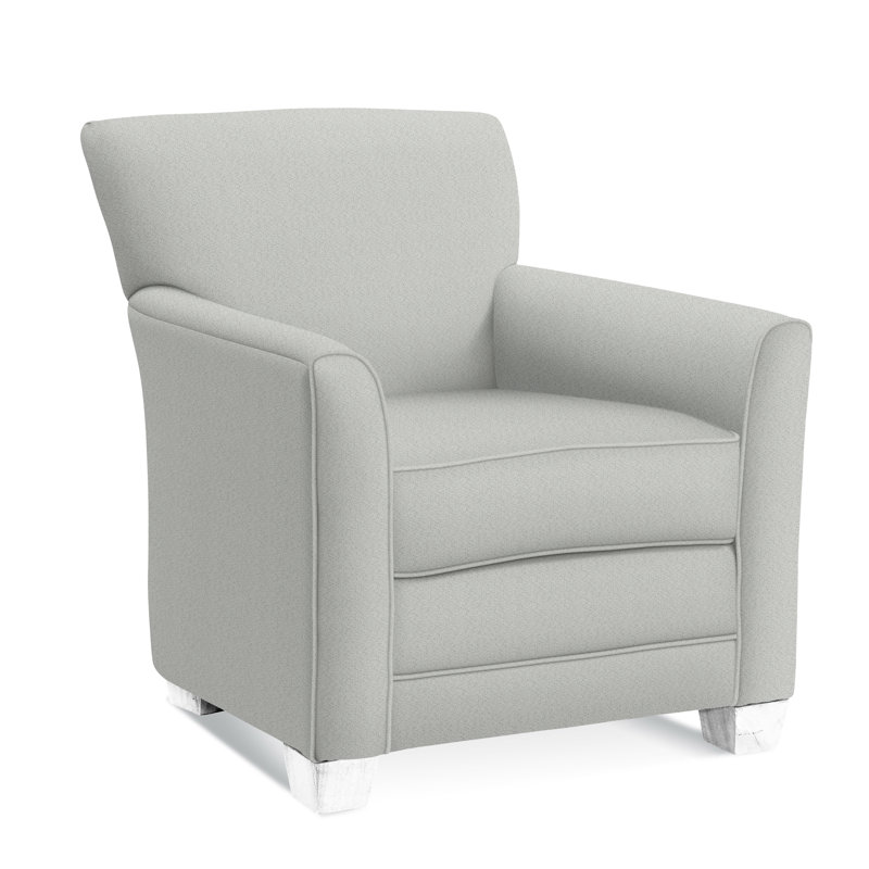 Buckley Upholstered Armchair, Frost White Finish, Gray Sugar Performance; 0863-84