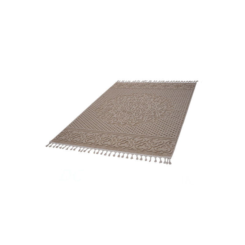 Collection 6X9 Medallion Indoor/Outdoor Area Rug, Brown, Rectangle 6'7" x 7'9"