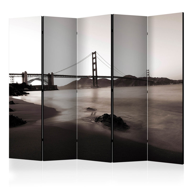 Nazaret 172cm H Solid Wood Folding Room Divider, 5