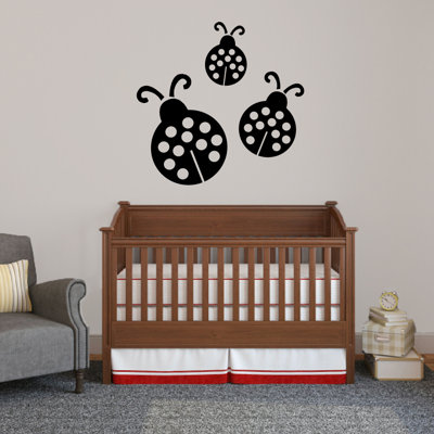 Ensemble 3 pièces de décalcomanie murale coccinelles