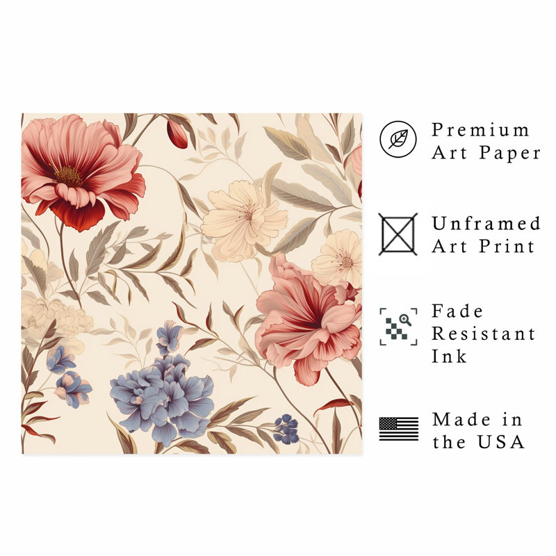 «Botanical Wildflowers», motif d'art chalet sans cadre