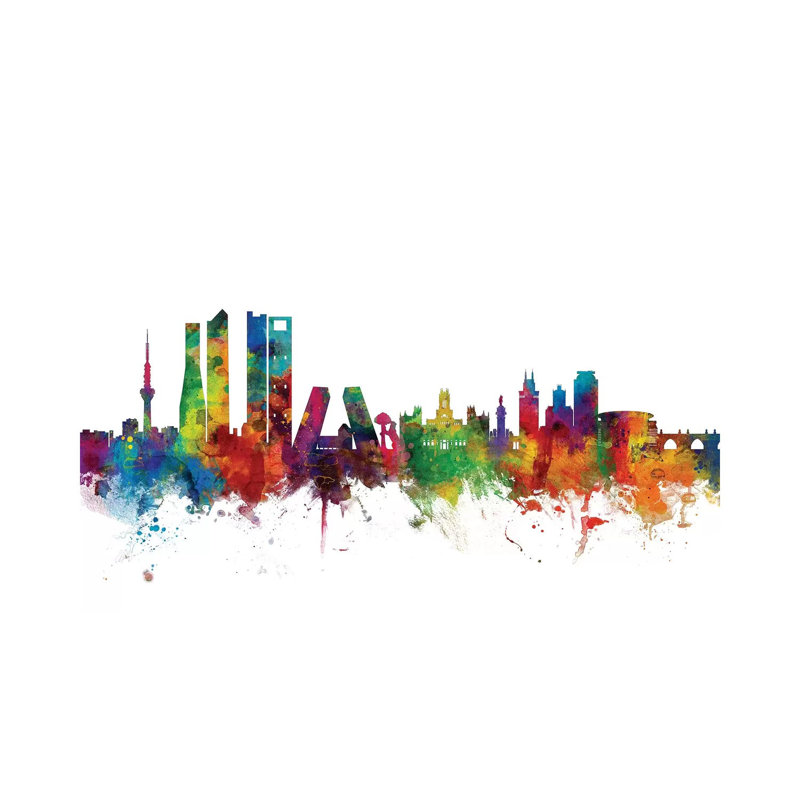 Madrid, Spain Skyline by Michael Tompsett - 1 Piece Wrapped Canvas Wall Art, 101.6 cm H x 66.04 cm W x 1.91 cm D