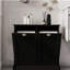Armoire de trieur de linge à deux compartiments inclinable - noir
