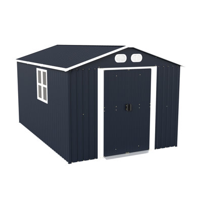 Remise de rangement extérieure en métal de 8 pi x 12 pi Campcraft, grande remise avec structure robuste, remise à outils de jardin en métal avec porte verrouillable pour le jardin, la pelouse et la cour
