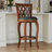 Swivel Upholstered Stool with Solid Wood Frame-1890804277-1890804275