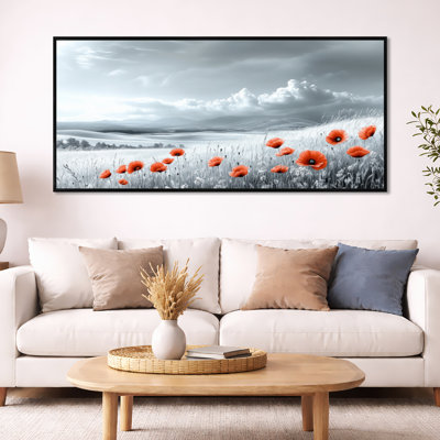 Rouge et blanc Ryker VII - impressions sur toile de campagne, art mural moderne encadré