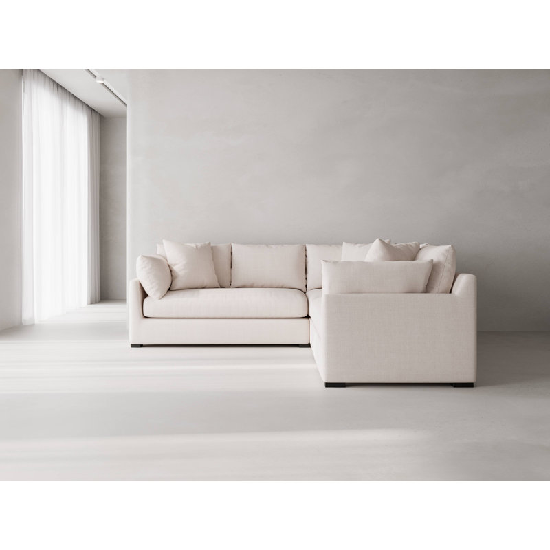 Canapé modulaire Ojai L, Mélange de polyester ivoire Nevis