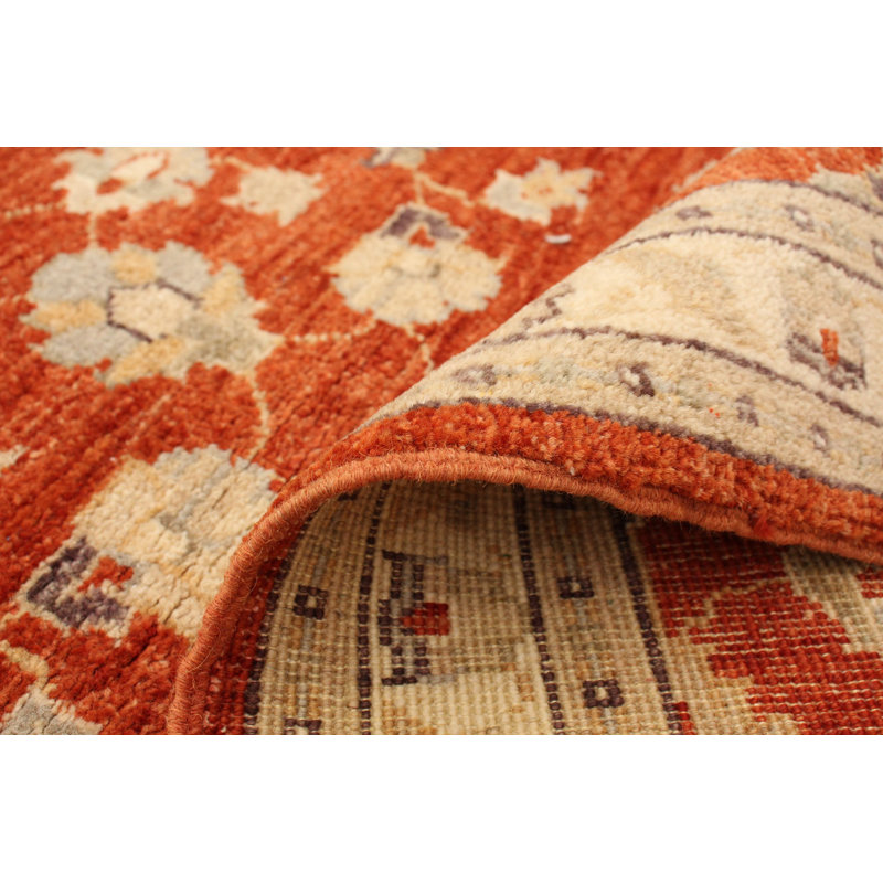 Tapis de couloir en laine noué à la main de conception unique noué à la main New Age de 2 pi 7 po X 9 pi 10 po Tapis décoratif en cuivre foncé