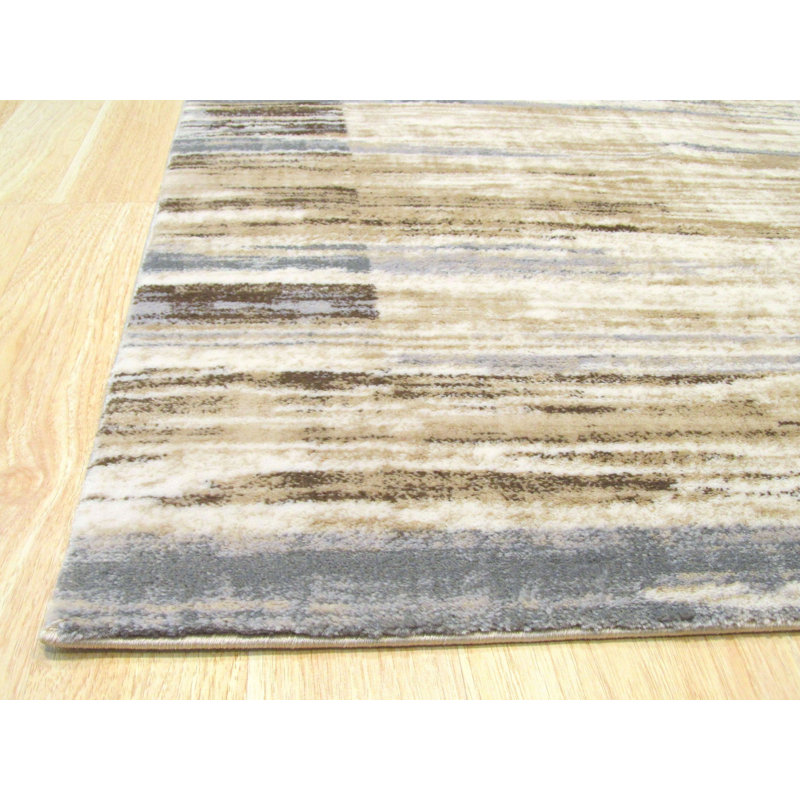 Ivory Distressed Bohemian Isabella Striped Rug by , Stylish and Trendy Area Rug for Adding Bohemian Charm to Your Living Room, Bedroom, Office, or Home Décor