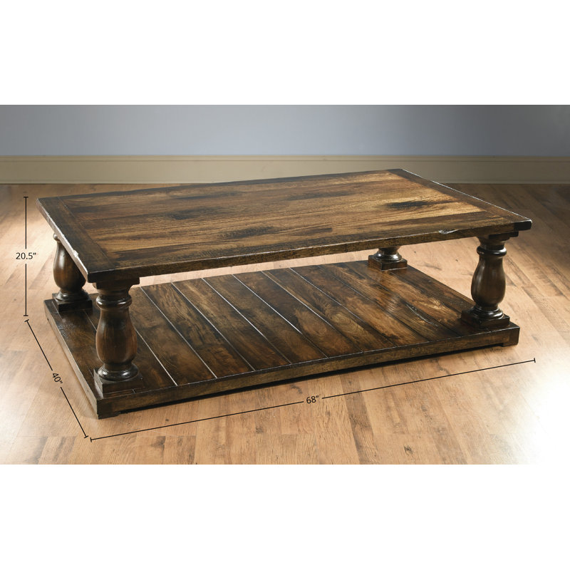 Table basse Dickens, H 20,5 po x l 68 po x P 40 po, Pacane
