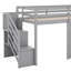 Lit mezzanine simple avec escalier de rangement et fenêtre-119971408