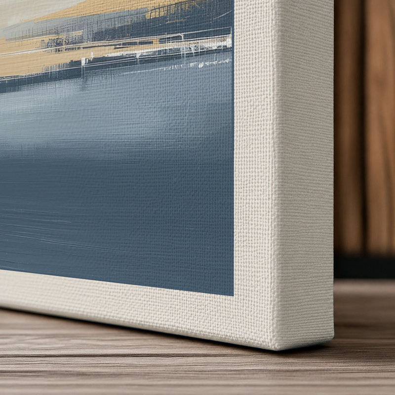Quiet Dawn Coastal - Wrapped Canvas, 24x16 - 61.0 x 40.6 cm, Cream Border