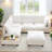 U-shaped Sectional Sofa Couch With A Movable Ottoman And A Coffee Table With Hidden Charging Devices-402062363