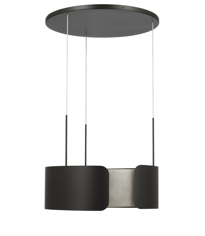 Anne-Marie Barton Armise 28" Drum Chandelier, Matte Carbon