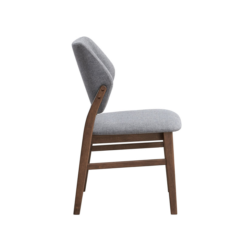 Sarha Armless Side Chair In Light Gray And Walnut (Set Of 2), Gray