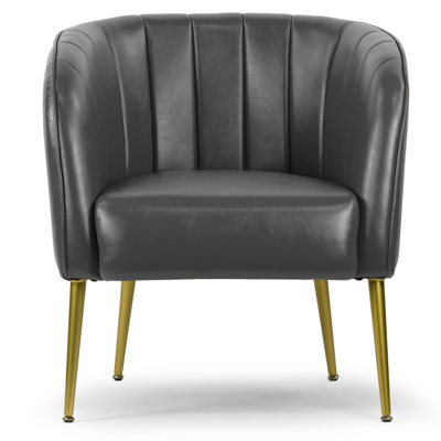 Gjylnaze Faux Leather Barrel Chair