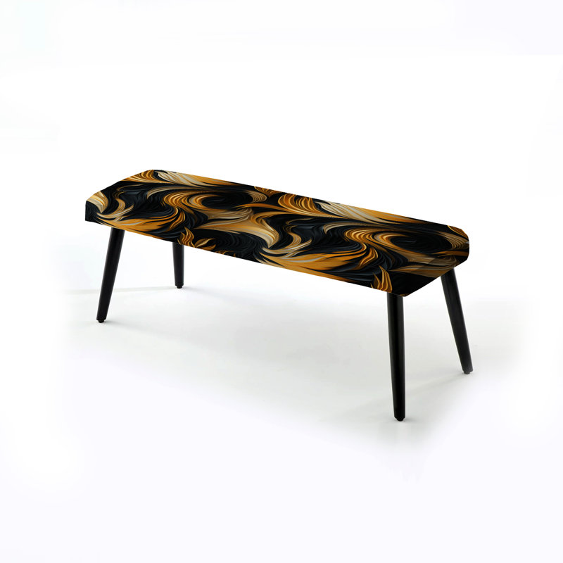 Rayures Bengals - Banc rembourré noir abstrait