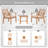 werph 3 Piece Acacia Wood Conversation Set with Cushions and Side Table, Outdoor Patio Furniture Set for Balcony, Backyard, Poolside