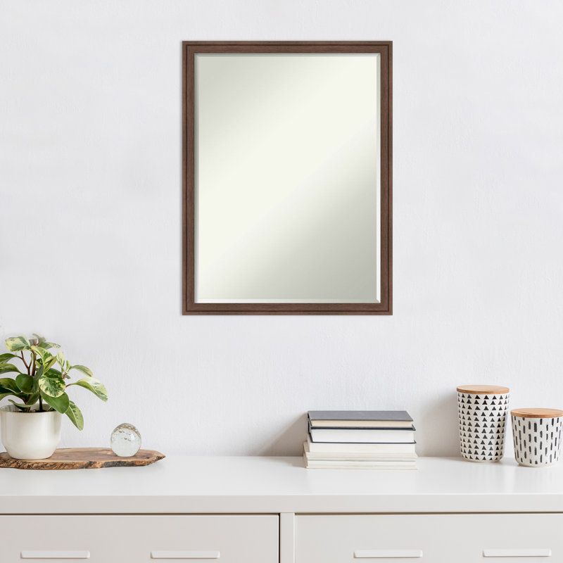 Miroir mural Miglena, 25,75 po x 19,75 po, Brun