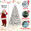 Arbre de Noël enneigé en PVC avec pommes de pin