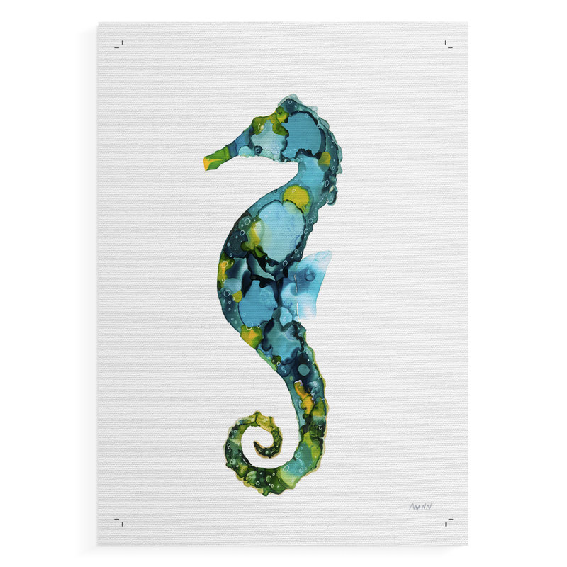 Hippocampe - Impression sur toile seulement - NON CADRE, H 18 po x l 12 po