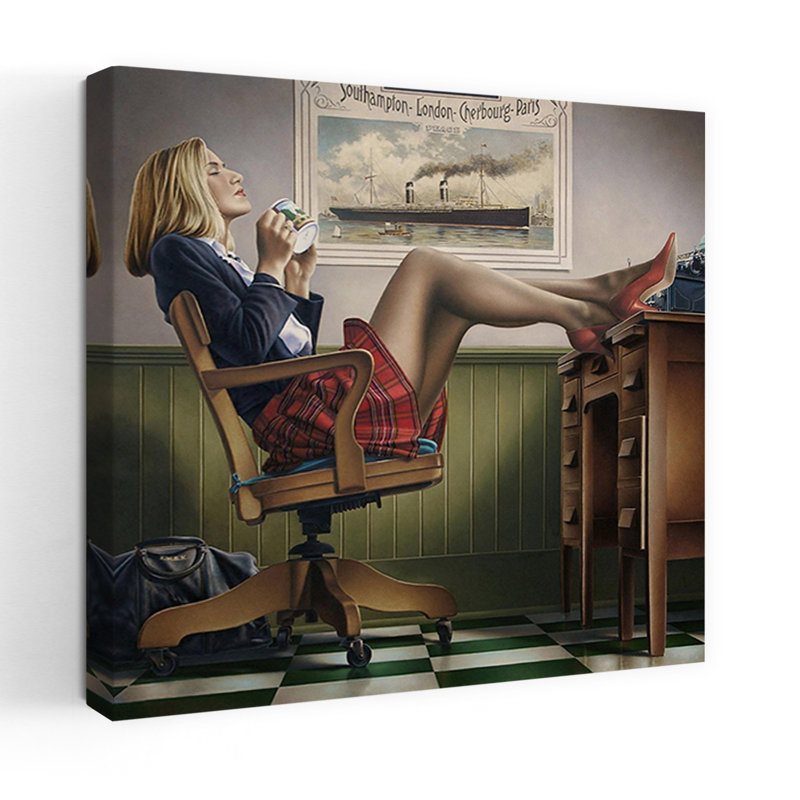 «Coffee Break», art contemporain abstrait, H 18 po x l 18 po