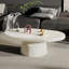 Table basse ovale blanc crème