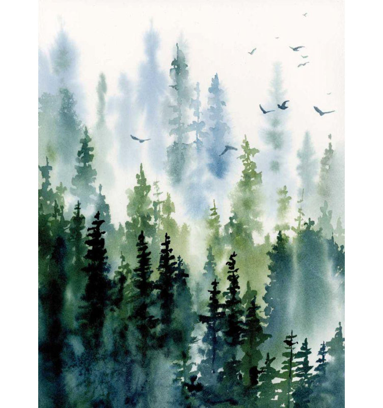 Toile tendue avec châssis Union Rustic Pete, Katrina, titre: Treeline, H 24 po x l 19 po