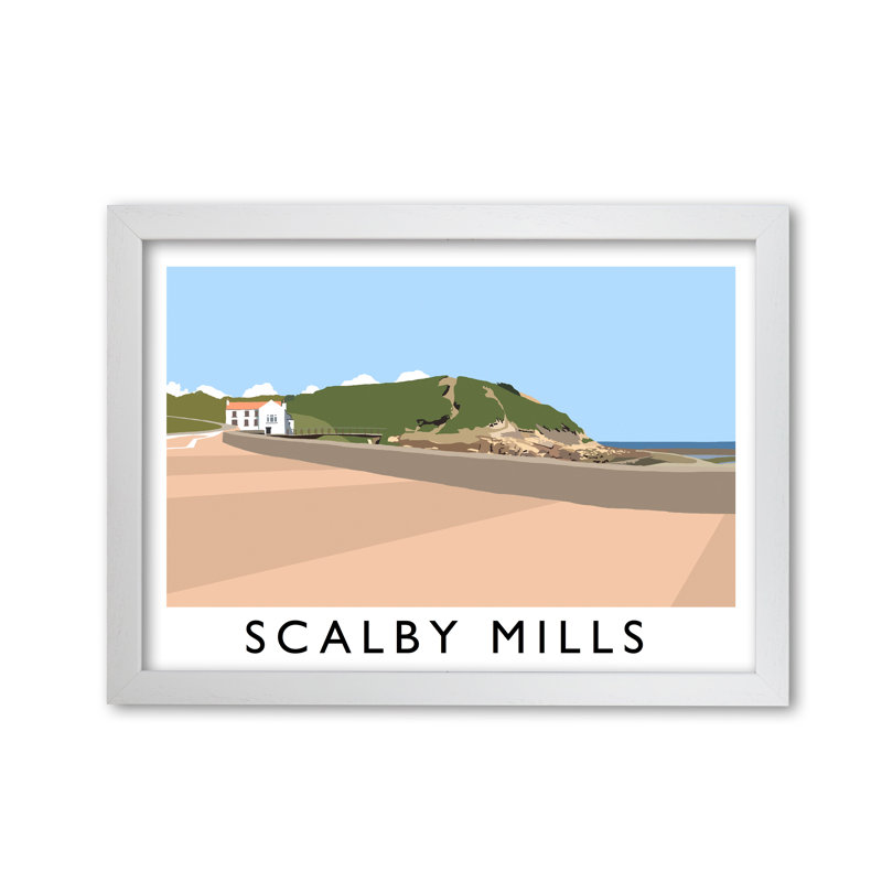 Scalby Mills by Richard O'Neill - Single Picture Frame Print, 21cm H x 30cm W, White